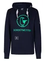 Produktbild: SCHIETWETTER Damen Hoodie Gerti, Kapuzenpullover, modisch, kuschelig Navy/Neongreen 38