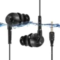 Produktbild: AGPTEK IPX8 wasserdichte Kopfhörer Sportkopfhörer Im-Ohr Headset Schwimmen Ohrhörer für iPhone 7, 7 Plus, 6, 6S, SE, Samsung Galaxy S8, S7, Edge S6, E11, Schwarz