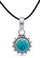 Produktbild: mantraroma Kettenanhänger 925 Silber Türkis Edelstein Kettenanhänger Damen Sterling Silber Halskette Anhänger Geschenk (MAH-126-15)