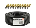 Produktbild: PremiumX 25m PROFI Koaxialkabel Schwarz 135dB 4-fach KUPFER 10x F-Stecker SAT-Kabel