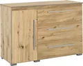 Produktbild: Moderne Kommode 1 Tür 3 Fächern 3 Schubladen Sideboard Schrank Holz Optik Oak