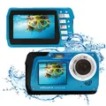 Produktbild: Easypix Aquapix 'Edge' Unterwasserkamera mit Zwei Displays, wasserfest bis 3 m, bis zu 48 MP Auflösung, 16x Digital-Zoom, 13 MP Sensor, Video bis 4K, Eisblau