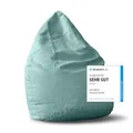 Produktbild: Lumaland Sitzsack Luxury 60x45cm | Microvelours Beanbag mit extra weichem & robustem Stoff | Für Erwachsene & Kinder| Ideal geeignet für Kinderzimmer | Sessel & Stuhl Bean Bag [Türkis]