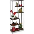 Produktbild: Relaxdays Regal, Mehrfarbig, Holzwerkstoff, Metall, 78x186x33 cm, Wohnzimmer, Regale, Bücherregale