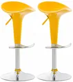 Produktbild: CLP 2er Set Barhocker Saddle mit drehbarem Kunsttoffsitz und Fußablage,gelb