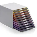Produktbild: Durable Schubladenbox 761027, Varicolor 10, A4, 10 Fächer, Kunststoff, geschlossen, bunt / grau