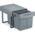 Produktbild: Relaxdays Einbaumülleimer 2-fach, auziehbarer Küchenmülleimer für Unterschrank, 2x15 Liter, 34,6 x 34 x 51,8 cm, grau - Grau