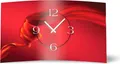 Produktbild: Abstrakt Seide rot Designer Wanduhr modernes Wanduhren Design leise kein ticken dixtime 3D-0078