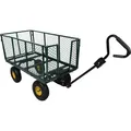 Produktbild: Transportwagen bis 550 kg mit Metallgittern, Gartenwagen mit abnehmbarer Plane, Bollerwagen mit Ablage, Handkarren für u. a. auf Rasen u.Kies - Wiltec