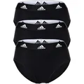 Produktbild: adidas Damen, Slip, 3er Pack - Bikini 3PK, Unterwäsche, Cotton Stretch, Logo, uni Schwarz XS