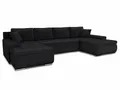 Produktbild: Sofnet Wohnlandschaft mit Schlaffunktion Faris U-Form - Couch, Schlafsofa mit Bettkasten, Couchgranitur mit Bettfunktion, Big Sofa, Bettsofa (Schwarz (Kronos 07))