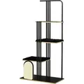 Produktbild: PawHut Katzenbaum 170 cm Kletterbaum mit Kissen Katzenkratzbaum mit Kratzbrett, Kratzbaum mit 3 Plattformen, Katzenmöbel, Stahl, Schwarz - Schwarz/Bunt