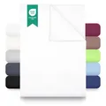 Produktbild: GREEN MARK Textilien Klassische Bettlaken – Flaches Laken aus 100% Baumwolle, ohne Gummi, hautfreundlich, pflegeleicht, bei hohen Temperaturen waschbar - Weiß - 240x275 cm