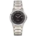 Produktbild: Dugena Herren-Armbanduhr 4460917 Gent Solar, Quarz, Solarbetrieb, schwarzes Zifferblatt, Titangehäuse, Saphirglas, Titanarmband, Drückerfaltschließe, 5 bar