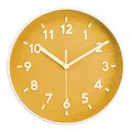 Produktbild: Topkey 8 Inch Silent Wall Clock Easy Readable Big Numbers Non Ticking Round Stylish Modern Clock Decorative for Kitchen Home Dining Room and Office-Yellow