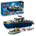 Produktbild: LEGO City Police Boat Chase Set - incl. 2 Boat Toys, 3 Minifigures & a Shark Ani