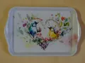 Produktbild: Ambiente 1x Tablett Vögel romantisch  Vogel ca.  13 x 21 cm tray Herz  Liebe