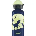 Produktbild: SIGG Glow Moon Dinos Kinder Trinkflasche (0.4 L), schadstofffreie Kinderflasche mit auslaufsicherem Deckel, federleichte Trinkflasche aus Aluminium