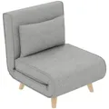 Produktbild: Homcom Schlafsessel,, Hellgrau, Holz, Teilmassiv,Kautschukholz, 1-Sitzer, Füllung: Polyester, 78x79x72 cm, Wohnzimmer, Sessel, Schlafsessel
