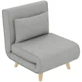 Produktbild: HOMCOM 3 in 1 Schlafsessel Klappbar Schlafsofa mit Bettfunktion Verstellbarer Rückenlehne Kissen Gästebett in Leinenoptik Relaxsessel Klappsessel für Wohnzimmer Schlafzimmer 72 x 78 x 79 cm Hellgrau