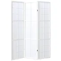 Produktbild: Homestyle4u Paravent Raumteiler 3 teilig Holz Weiß Innen Trennwand Sichtschutz Raumtrenner Reispapier Shoji | Artikel 437