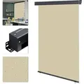 Produktbild: Mucola - Senkrechtmarkise 140x140 cm Markise Seitenmarkise Beige Windschutz Sonnenschutz Seitenrollo Terrassendach Balkonmarkise Schutz
