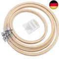 Produktbild: LAMXD 4 Größen runder Stickrahmen Set,kreuzstich ring,bambus stickrahmen,Bambus