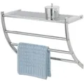 Produktbild: Wenko Wandregal mit Handtuchhalter »Pescara« silber, 56x46x21.5 cm