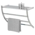 Produktbild: WENKO Exklusiv Wand Bad Regal Handtuchhalter Wand Ablage Bad Regal Dusch 56 cm - Silber