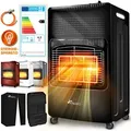 Produktbild: 4200 Watt Gasheizer Schwarz Inkl. Gasdruckregler Gasschlauch + Abdeckung Gasofen Gasheizofen Keramik Mit 3 Stufen Infrarot Gasheizgerät Heizstrahler Für Butan- Oder Propangasflaschen Bis 15 - Tresko