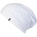 Produktbild: Enter the Complex Jerseymütze - Leichte Slouch Beanie - Unisex, Übergangsmütze, 95% gekämmte Baumwolle, 5% Elasthan weiß L/XL