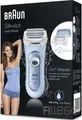 Produktbild: Braun Lady Shaver LS 5160 Wet&Dry Trimmer Peelingaufsatz blau