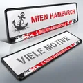 Produktbild: 2 Kennzeichenhalter | HAMBURG 11 | Mien Hamburch | Moin Hansestadt | DHL-Versand