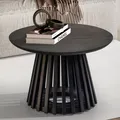 Produktbild: Couchtisch FineBuy Sofatisch Massivholz Schwarz 60x60x41cm Wohnzimmertisch Rund