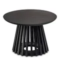 Produktbild: FineBuy Couchtisch Rund 60x60x41 cm Mango Massivholz Schwarz, Gitter