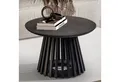 Produktbild: FINEBUY Couchtisch FB98651 Massivholz rund Ø60cm Schwarz Wohnzimmertisch Fächergestell (60x60x41 cm Sofatisch Mango Massivholz Schwarz), Wohnzimmertisch Rund, Kaffeetisch Modern