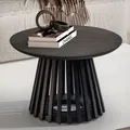 Produktbild: Couchtisch FineBuy Sofatisch Massivholz Schwarz 60x60x41cm Wohnzimmertisch Rund