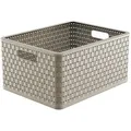 Produktbild: Rotho Aufbewahrungskorb Country A4+, 28L, 43 x 21,5 x 33 cm, Kunststoff, cappuccino