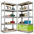 Produktbild: Juskys Lagerregal Basic 2er Set 180x90x40 cm – Metall Schwerlastregal, 10 Böden, 1750 kg, verzinkt