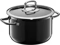 Produktbild: WMF Fusiontec Mineral Kochtopf groß 22 cm, Glasdeckel, Fleischtopf Induktion 4,7l, High-Tech Keramik, backofenfest, kratzfest, Made in Germany, spülmaschinengeeignet, schwarz