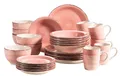 Produktbild: MÄSER 931615 Bel Tempo II 30-teiliges Vintage Geschirr Set für 6 Personen, handbemaltes Keramik Kombiservice in Rosa, Steingut, Koralle