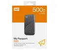 Produktbild: Western digital SSD 500GB, USB 3.2, Typ C, Mini My Passport, (R) 1050MB/s, (W) 1.000MB/s, Retail WDBAGF5000AGY-WESN