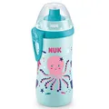 Produktbild: NUK Junior Cup Kinder Trinkflasche mit Chamäleon-Effekt | 18+ Monate | mit Farbwechsel | auslaufsicherer Trinklernbecher mit Push-Pull-Trinksauger | Clip & Schutzkappe | BPA-frei | 300 ml | blaugrün