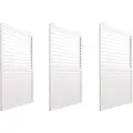 Produktbild: BERLINLODGE 3er-Set Aluminium Schiebetür Für Pergola HxB 206x272cm Weiß Terrassenüberdachung Lamellenpaneel Modul