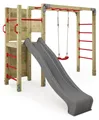 Produktbild: Klettergerüst Wickey FIT Cross 662 mit Rutsche und Schaukel in Anthrazit