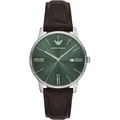Produktbild: Quarzuhr EMPORIO ARMANI, braun, Armbanduhren, Damen, Quarzuhr, Armbanduhr, Damenuhr, Herrenuhr, Lederarmband, analog, Tag