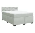 Produktbild: vidaXL Bett Boxspringbett mit Matratze Hellgrau 140x200 cm Samt