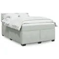 Produktbild: Boxspringbett mit Matratze Hellgrau 140x200 cm Samt