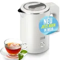 Produktbild: LEBENLANG Edelstahl Reisewasserkocher Klein - 500ml & BPA-Frei I 600W Mini Wasserkocher Klein Weiß für Reisen I Energiesparend & Energieeffizienz I 0 5 0,5 l I Kleiner Camping Wasserkocher Reise