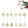 Produktbild: Weihnachtsanhänger mit Jute Schnur Holz im 12er Set